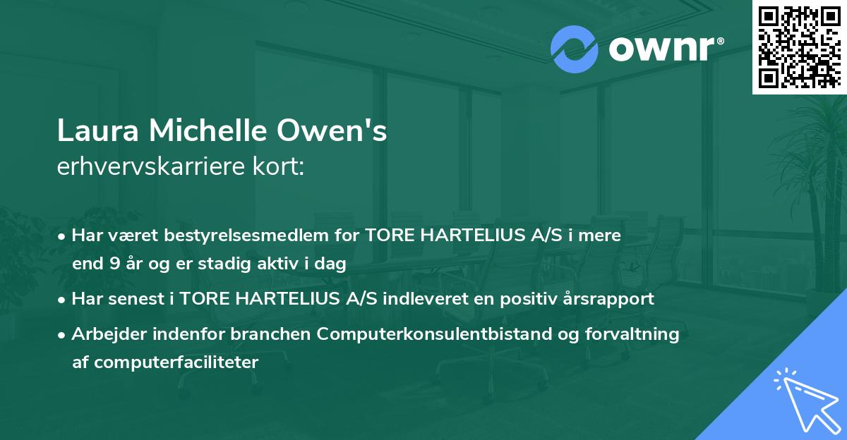 Laura Michelle Owen's erhvervskarriere kort