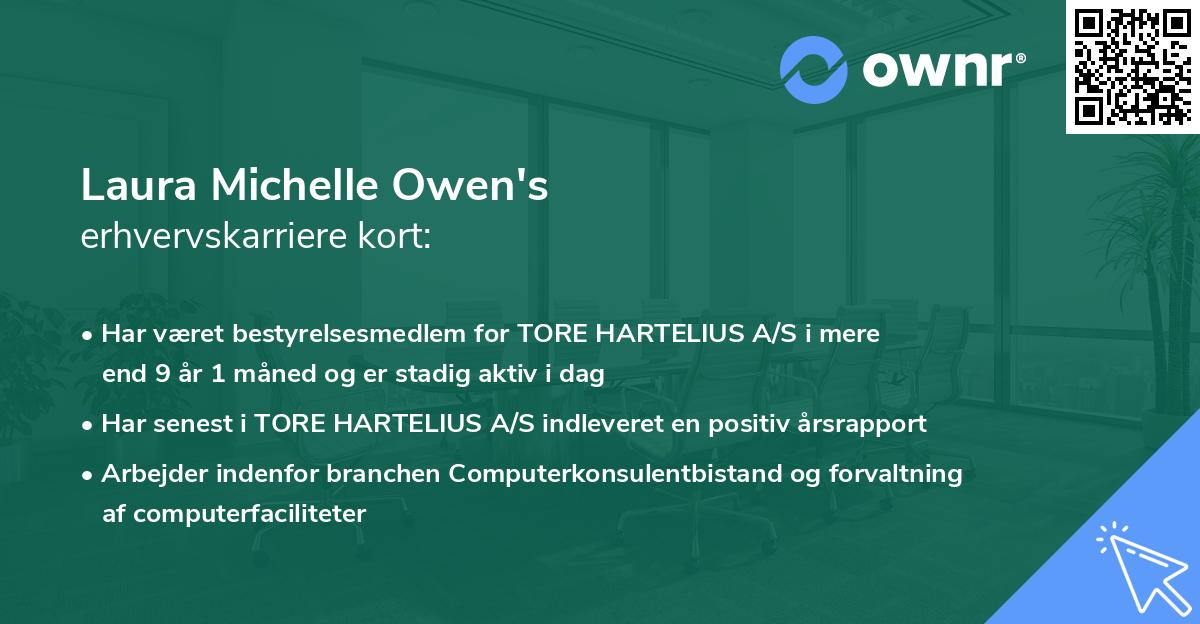 Laura Michelle Owen's erhvervskarriere kort