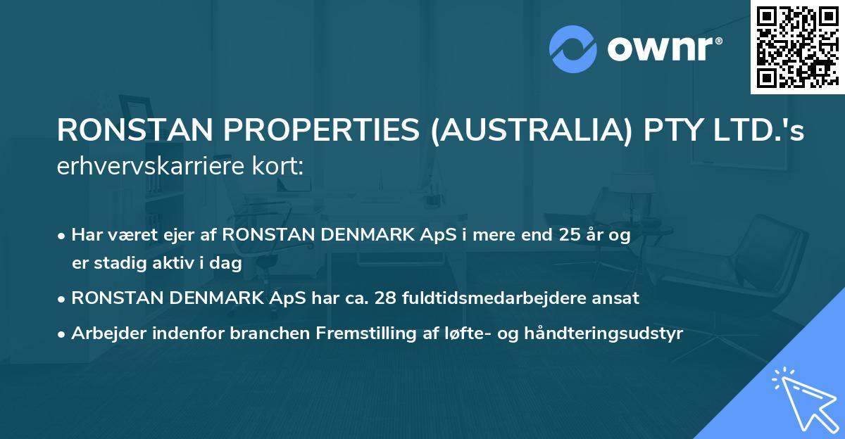 RONSTAN PROPERTIES (AUSTRALIA) PTY LTD.'s erhvervskarriere kort
