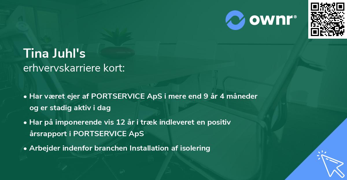 Tina Juhl's erhvervskarriere kort