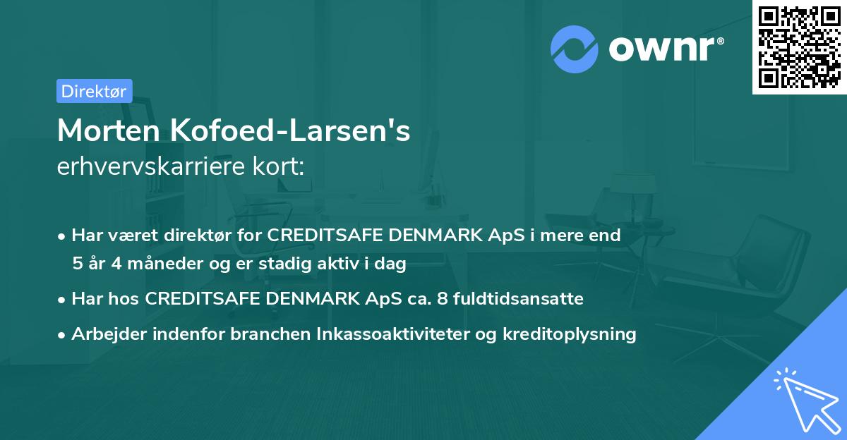 Morten Kofoed-Larsen's erhvervskarriere kort