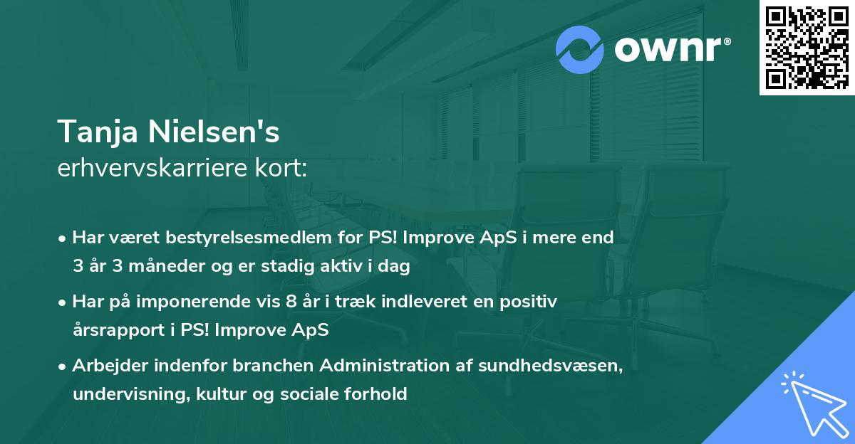 Tanja Nielsen's erhvervskarriere kort