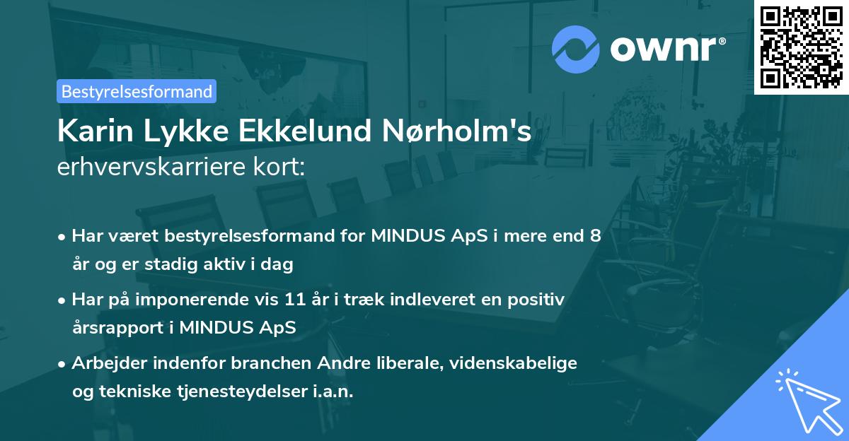 Karin Lykke Ekkelund Nørholm's erhvervskarriere kort
