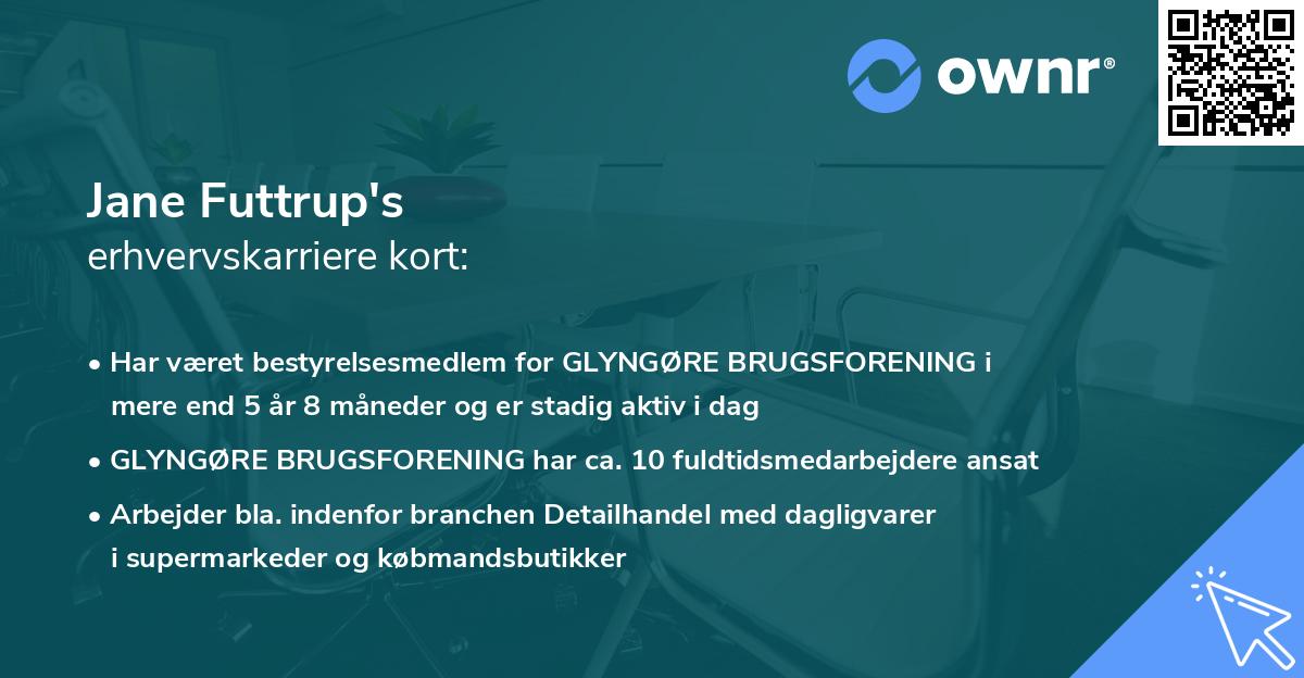 Jane Futtrup's erhvervskarriere kort