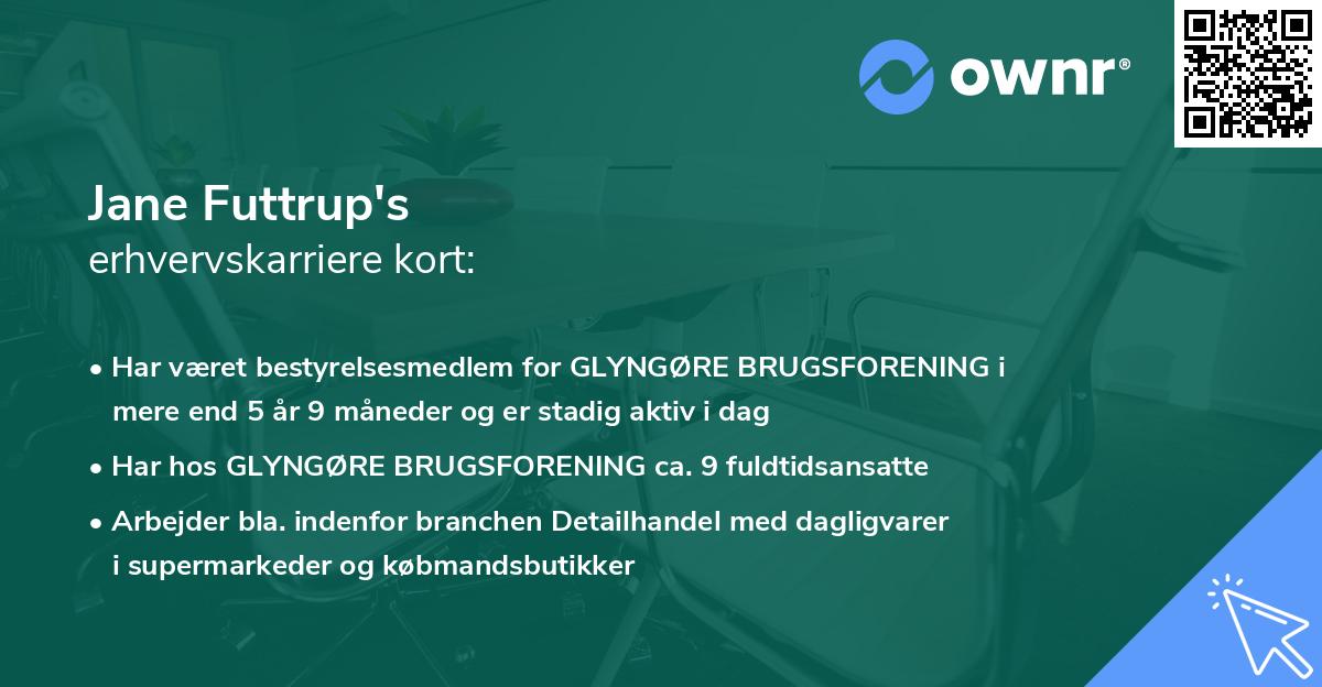 Jane Futtrup's erhvervskarriere kort