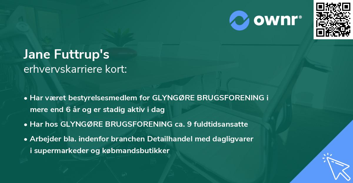 Jane Futtrup's erhvervskarriere kort