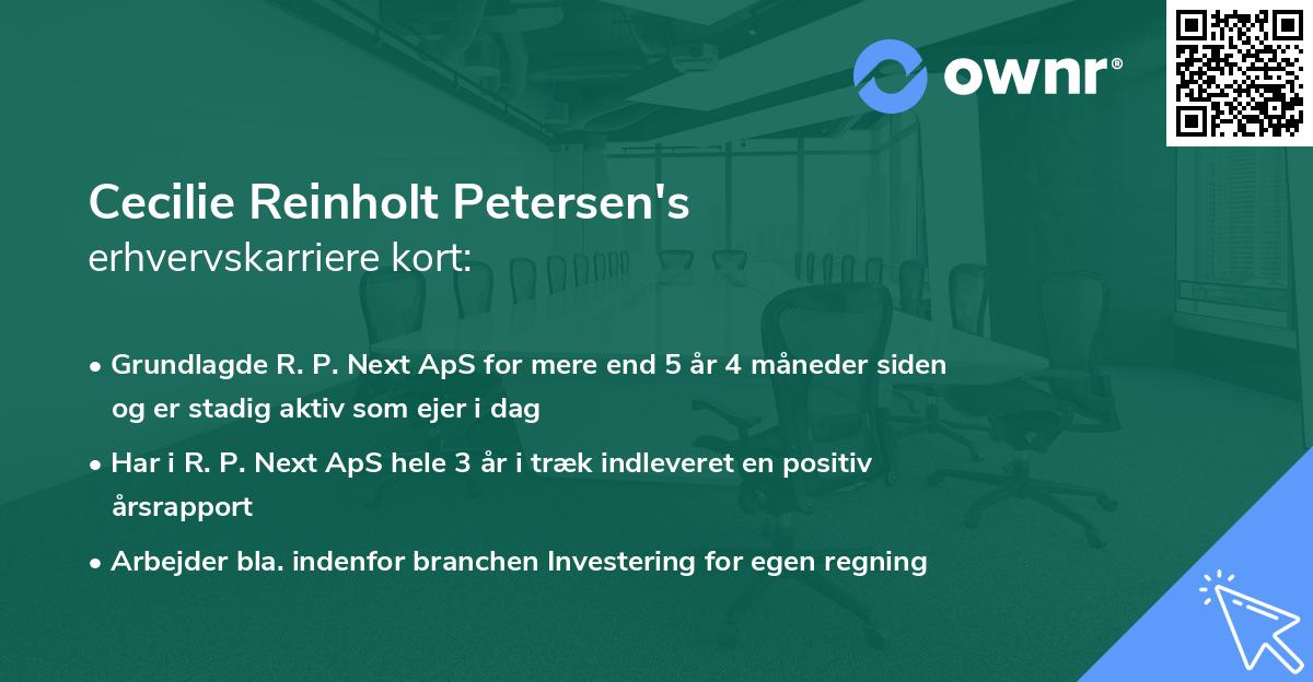 Cecilie Reinholt Petersen's erhvervskarriere kort