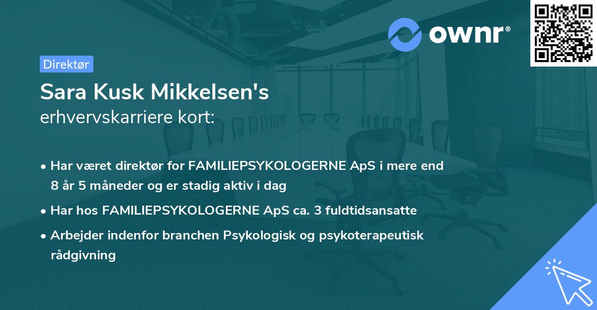 Sara Kusk Mikkelsen's erhvervskarriere kort