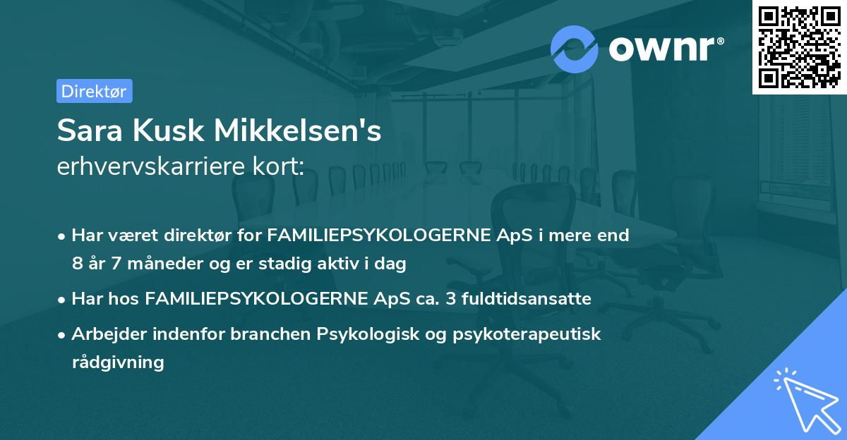 Sara Kusk Mikkelsen's erhvervskarriere kort