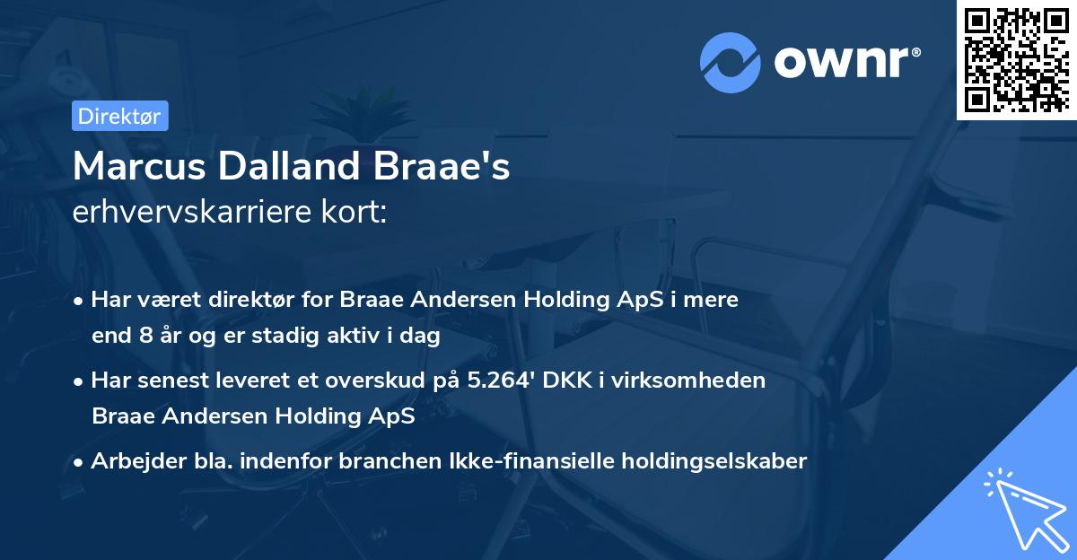 Marcus Dalland Braae's erhvervskarriere kort
