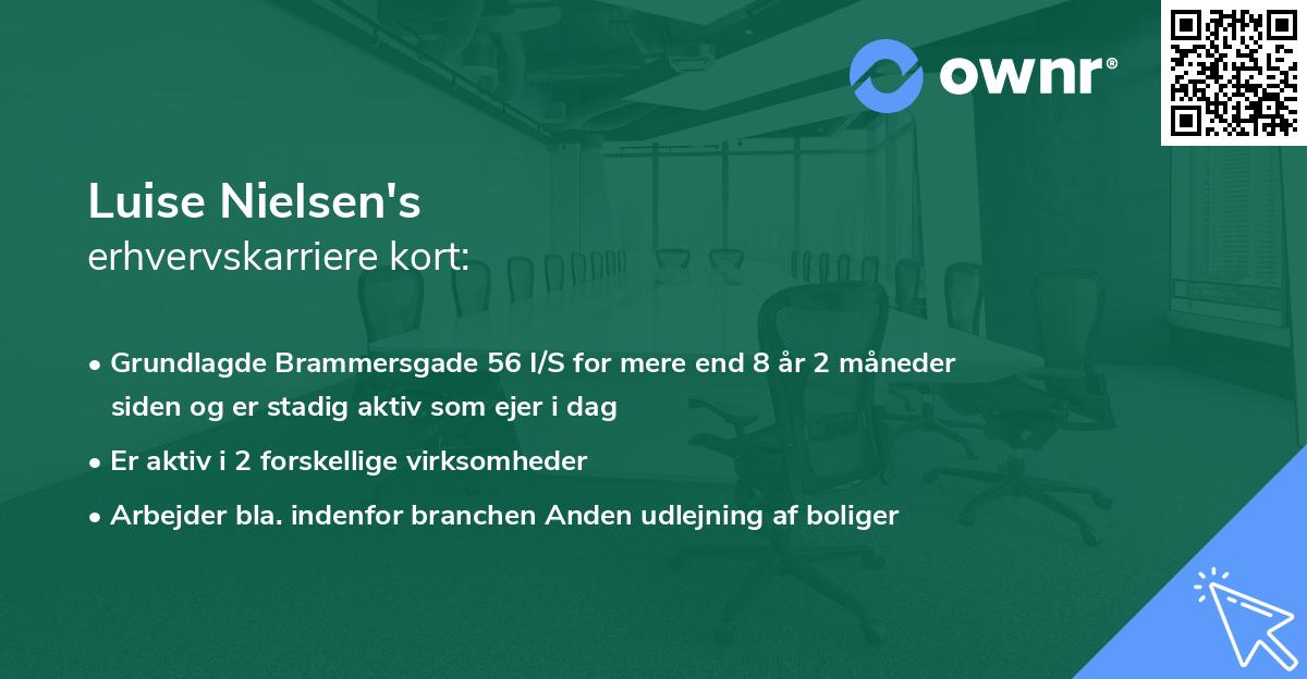 Luise Nielsen's erhvervskarriere kort