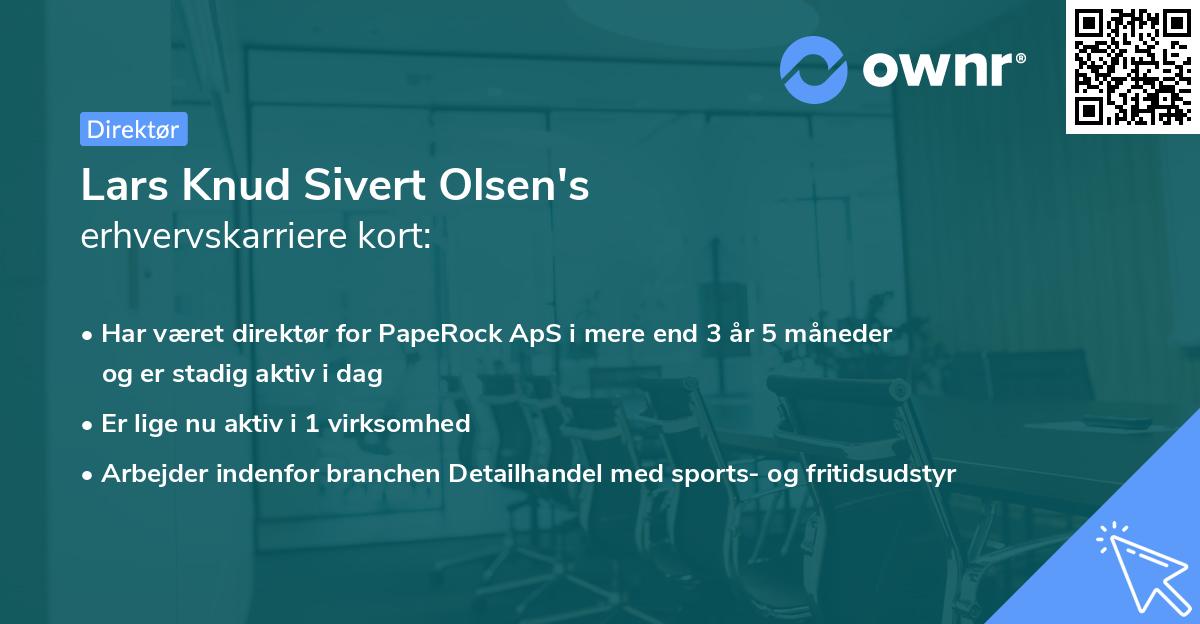 Lars Knud Sivert Olsen's erhvervskarriere kort