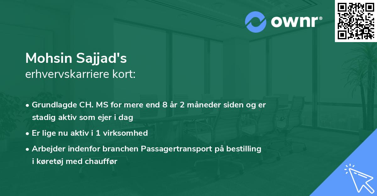 Mohsin Sajjad's erhvervskarriere kort