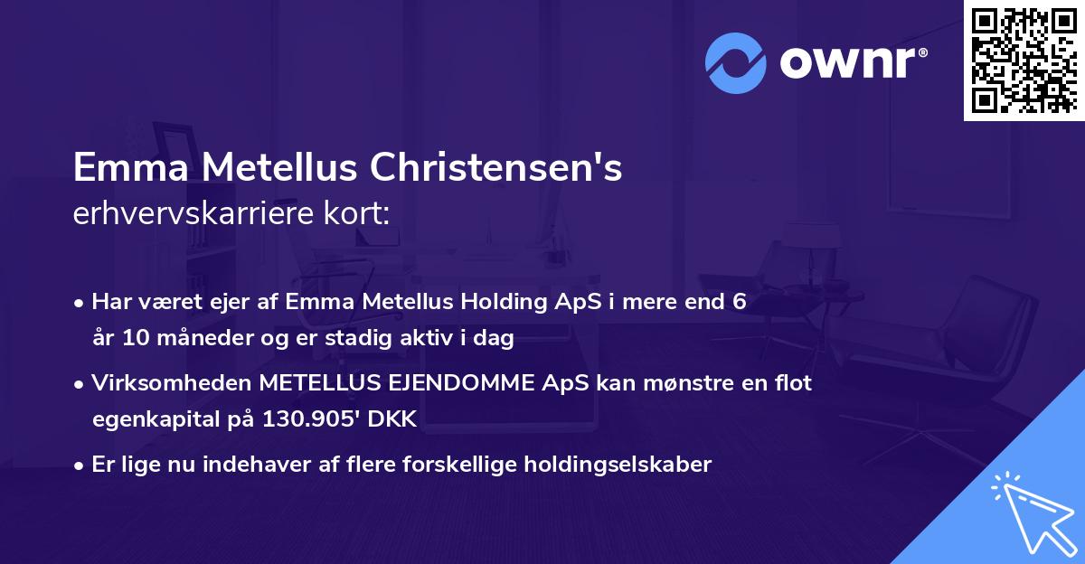 Emma Metellus Christensen's erhvervskarriere kort