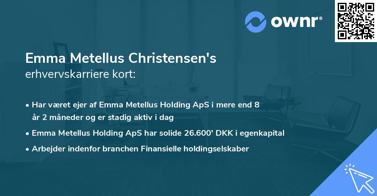 Emma Metellus Christensen's erhvervskarriere kort
