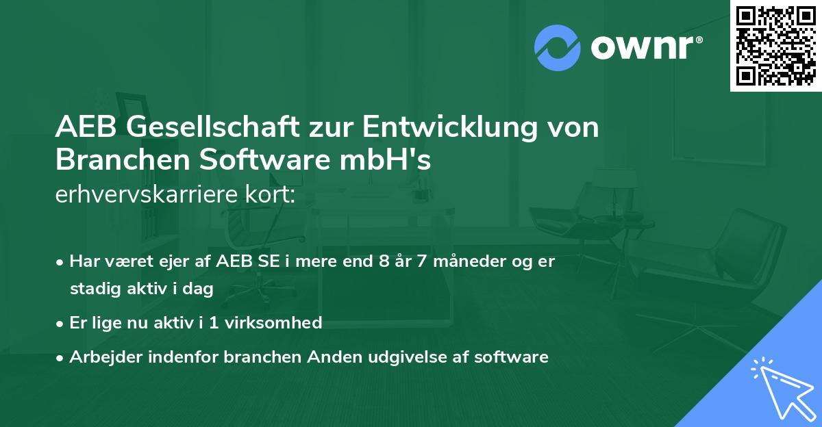 AEB Gesellschaft zur Entwicklung von Branchen Software mbH's erhvervskarriere kort