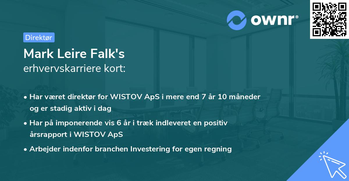 Mark Leire Falk's erhvervskarriere kort