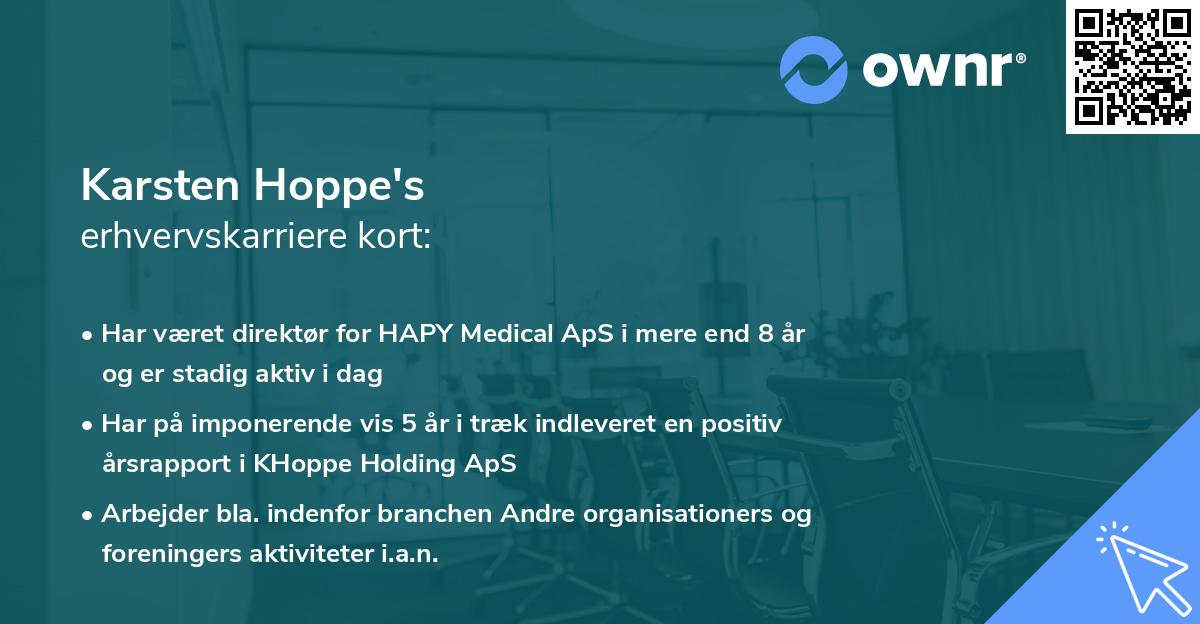 Karsten Hoppe's erhvervskarriere kort