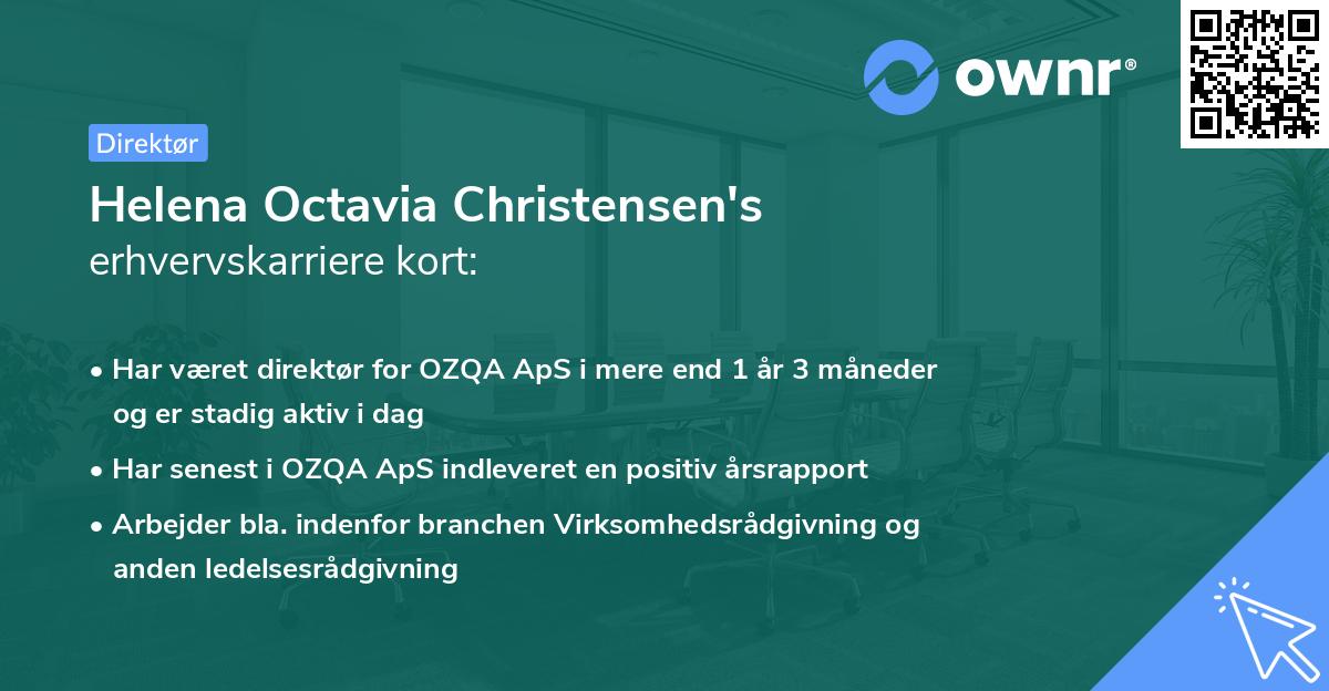Helena Octavia Christensen's erhvervskarriere kort