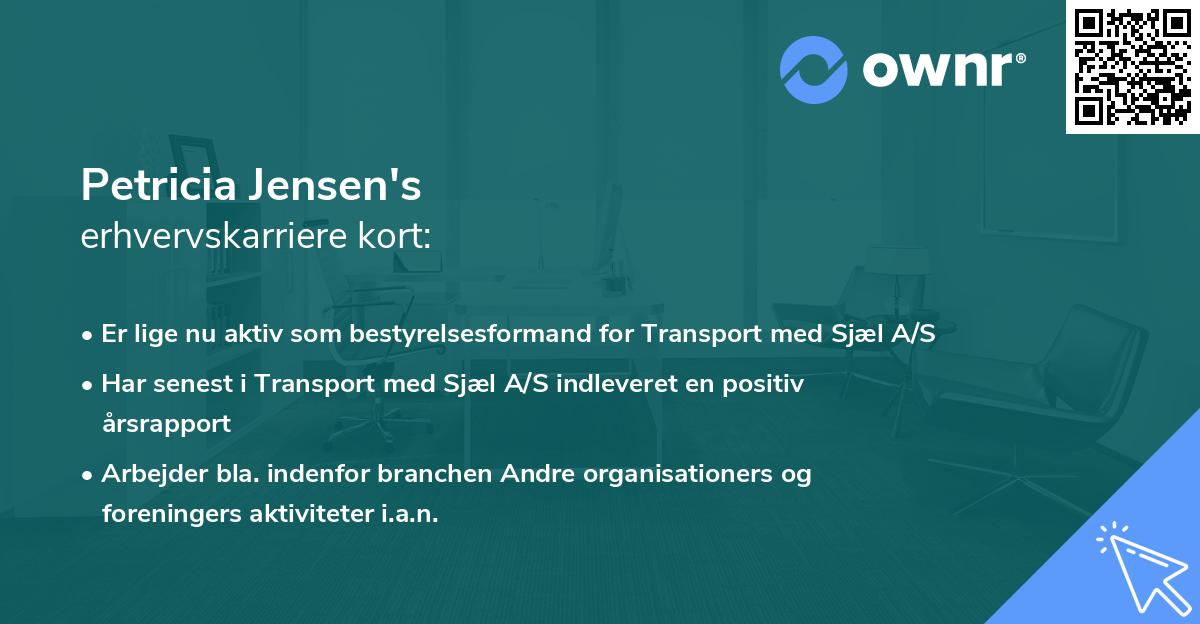 Petricia Jensen's erhvervskarriere kort