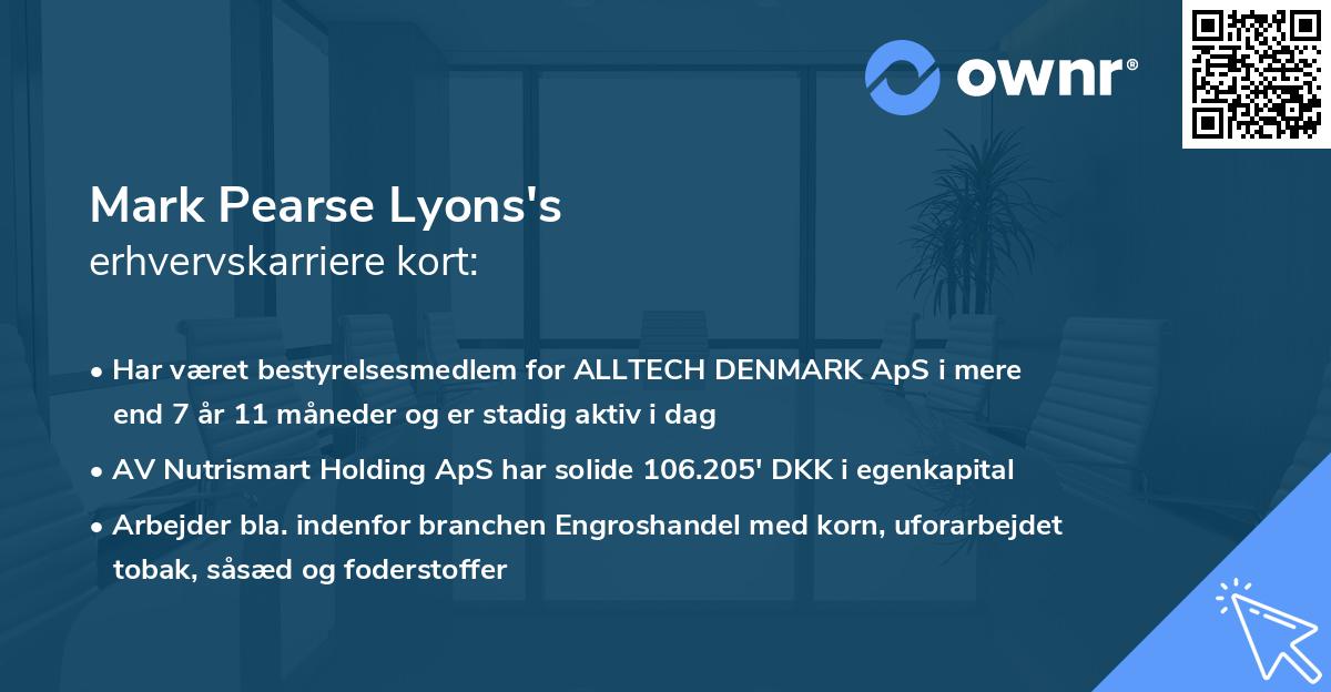 Mark Pearse Lyons's erhvervskarriere kort