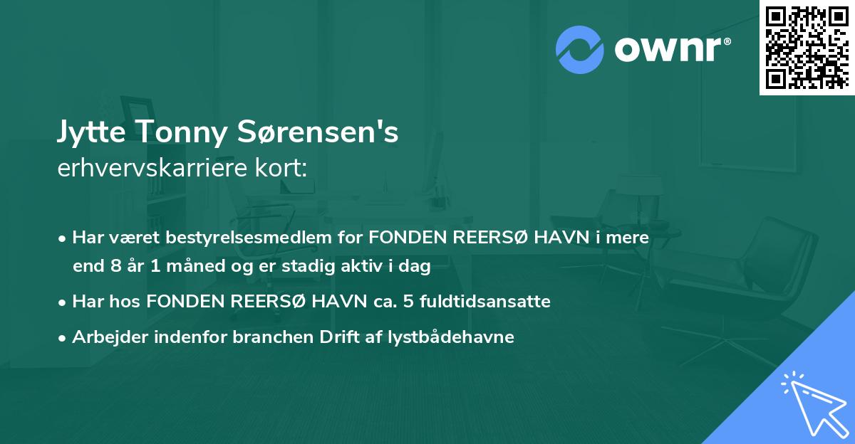 Jytte Tonny Sørensen's erhvervskarriere kort