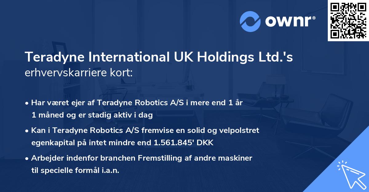 Teradyne International UK Holdings Ltd.'s erhvervskarriere kort