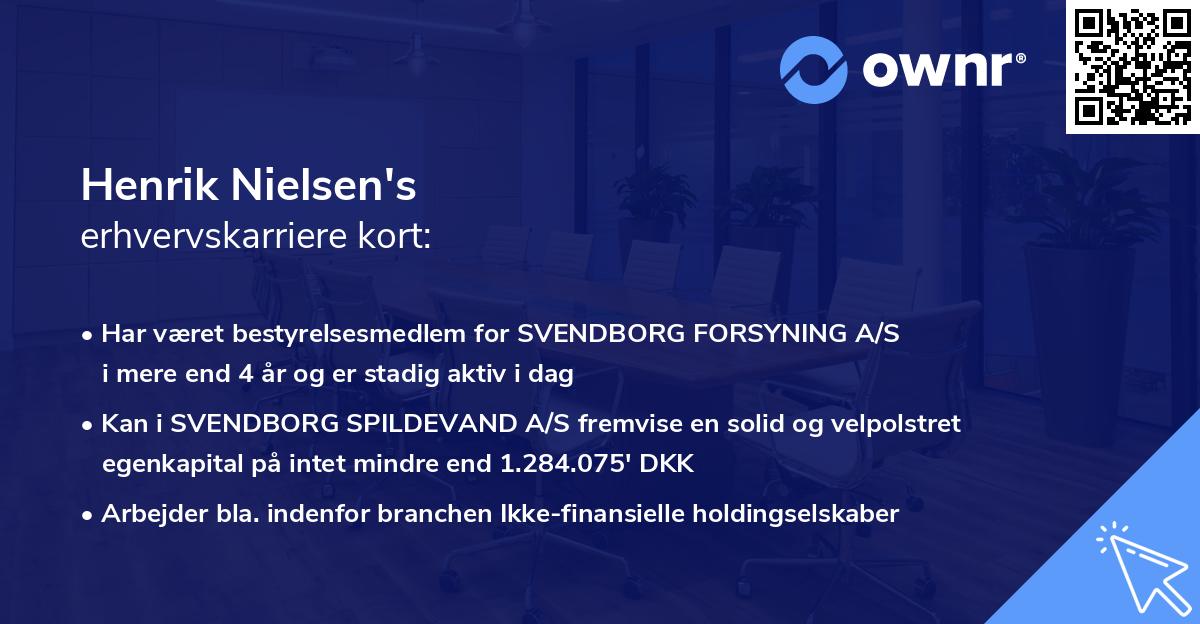Henrik Nielsen's erhvervskarriere kort