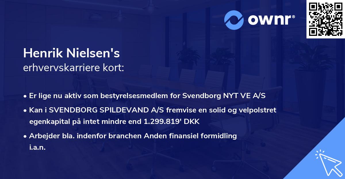Henrik Nielsen's erhvervskarriere kort