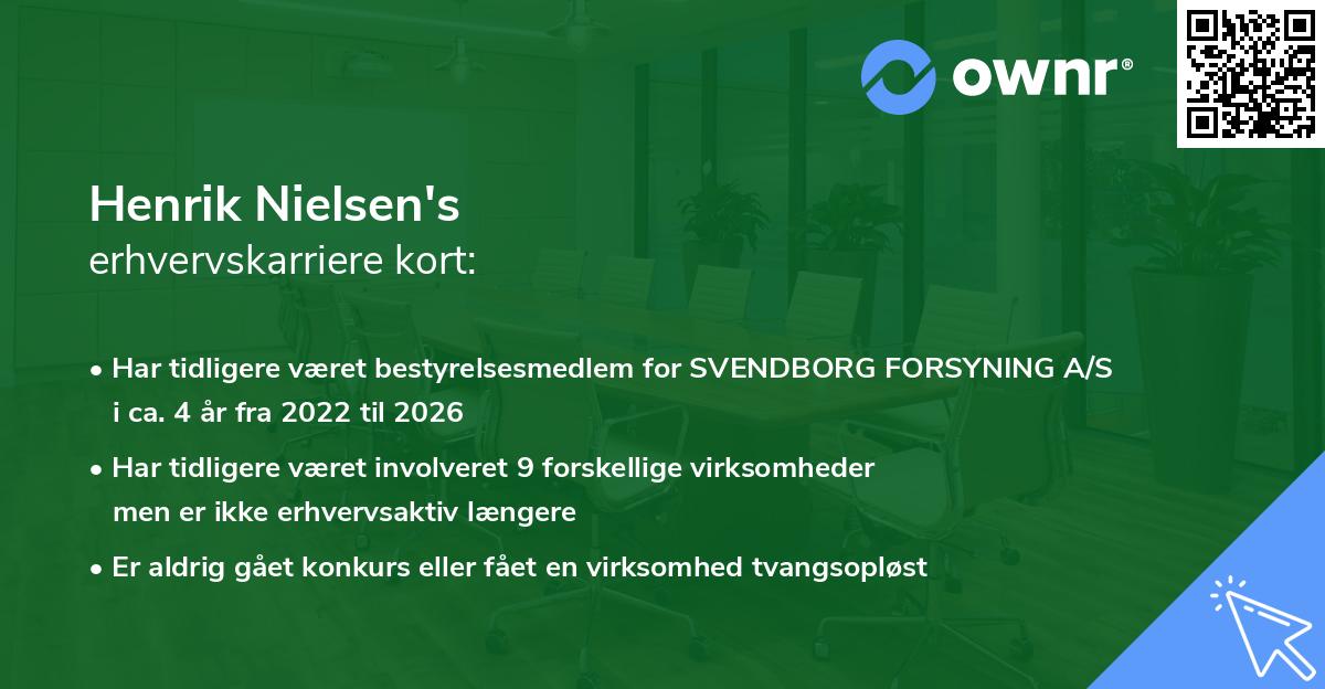Henrik Nielsen's erhvervskarriere kort