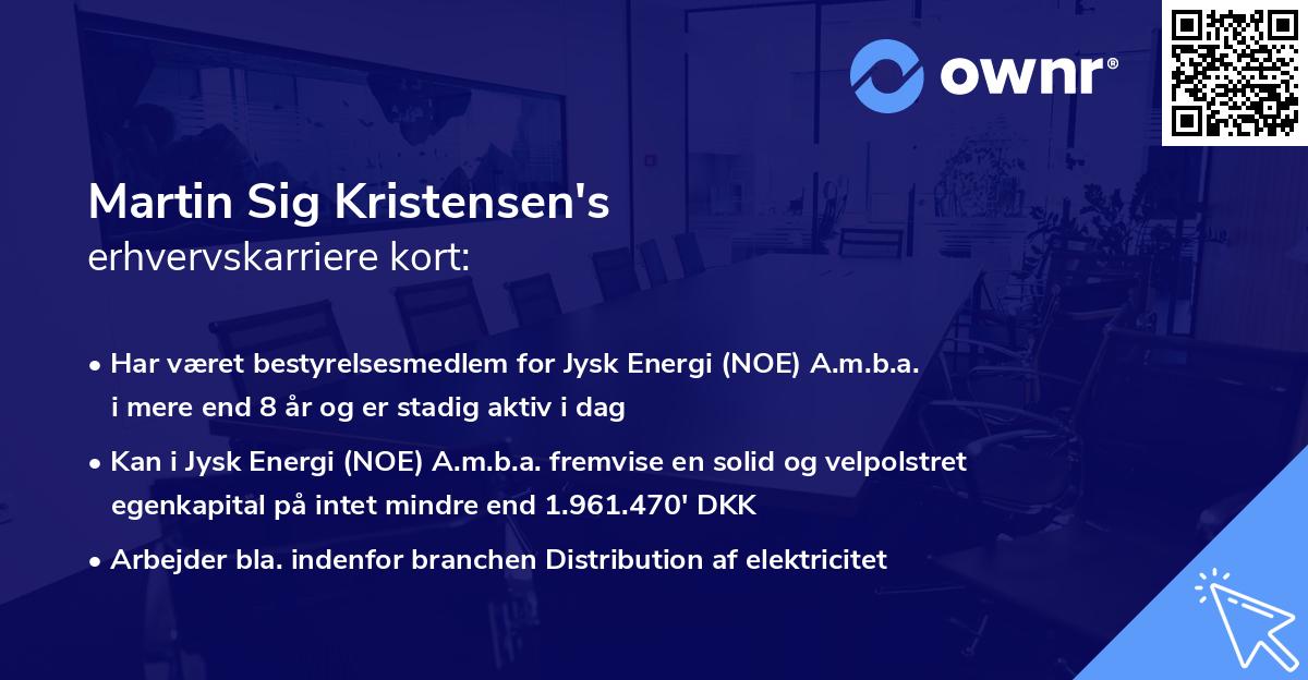 Martin Sig Kristensen's erhvervskarriere kort