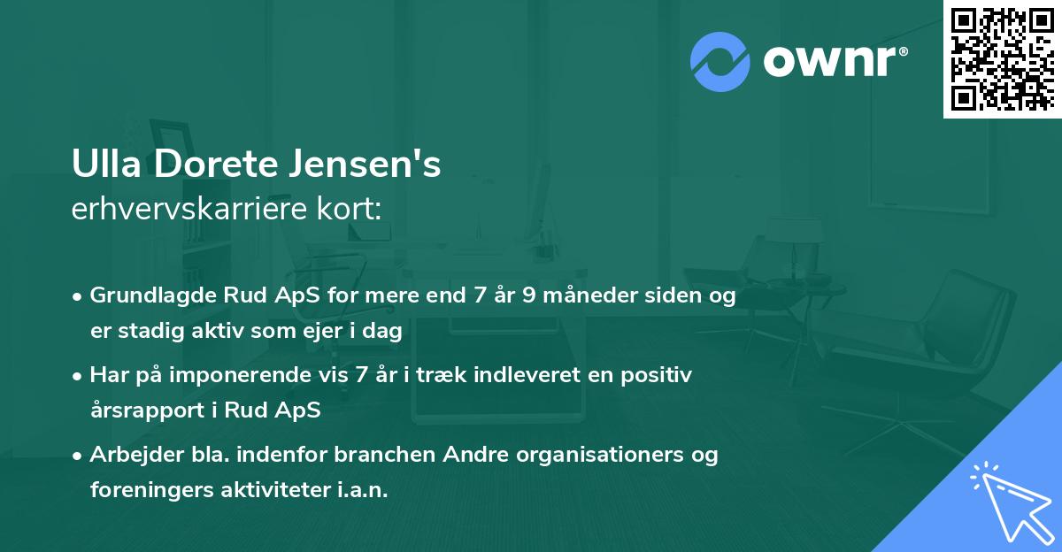 Ulla Dorete Jensen's erhvervskarriere kort