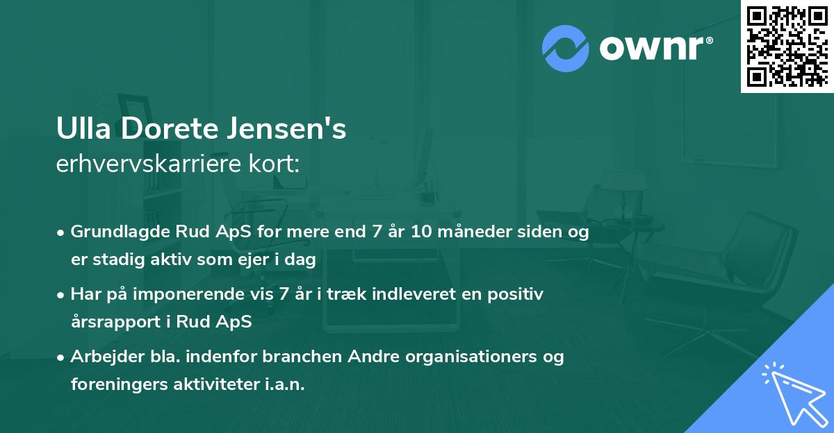 Ulla Dorete Jensen's erhvervskarriere kort
