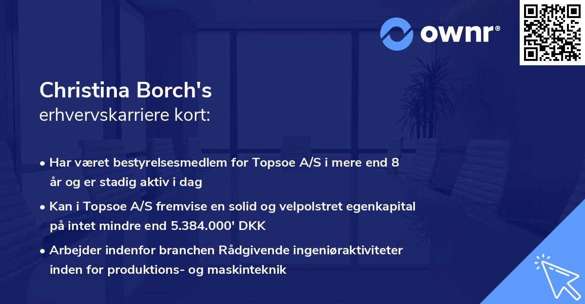Christina Borch's erhvervskarriere kort