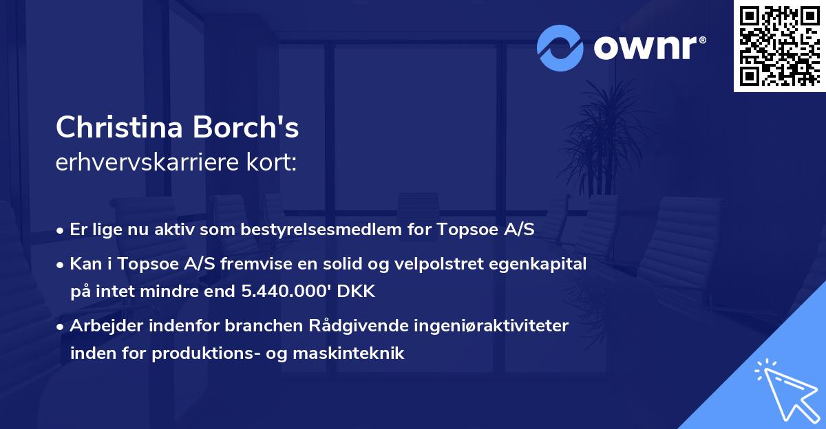 Christina Borch's erhvervskarriere kort