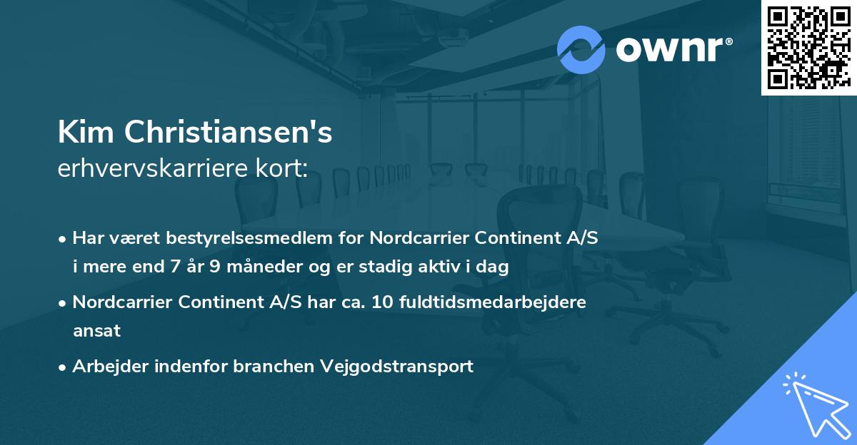 Kim Christiansen's erhvervskarriere kort