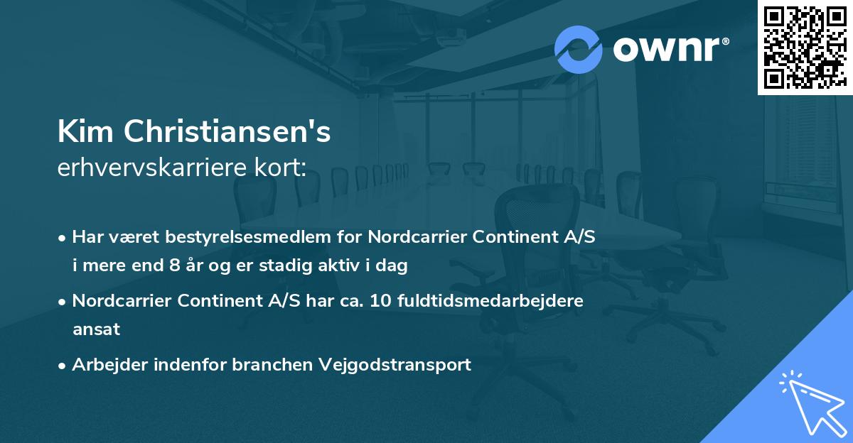 Kim Christiansen's erhvervskarriere kort