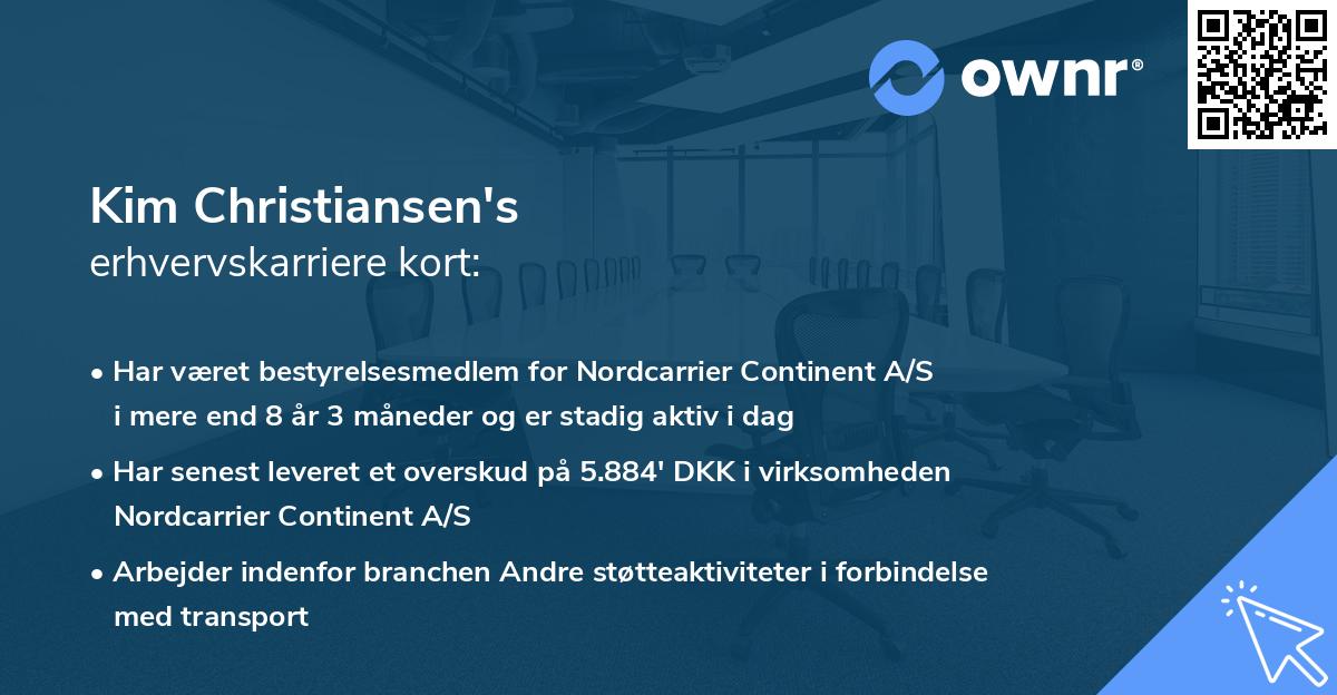 Kim Christiansen's erhvervskarriere kort