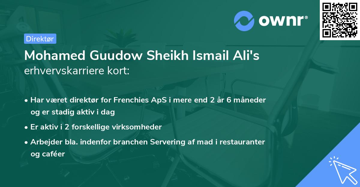 Mohamed Guudow Sheikh Ismail Ali's erhvervskarriere kort