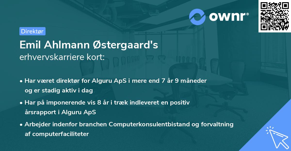 Emil Ahlmann Østergaard's erhvervskarriere kort