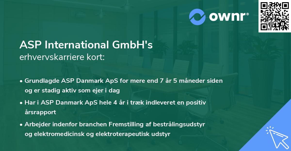ASP International GmbH's erhvervskarriere kort