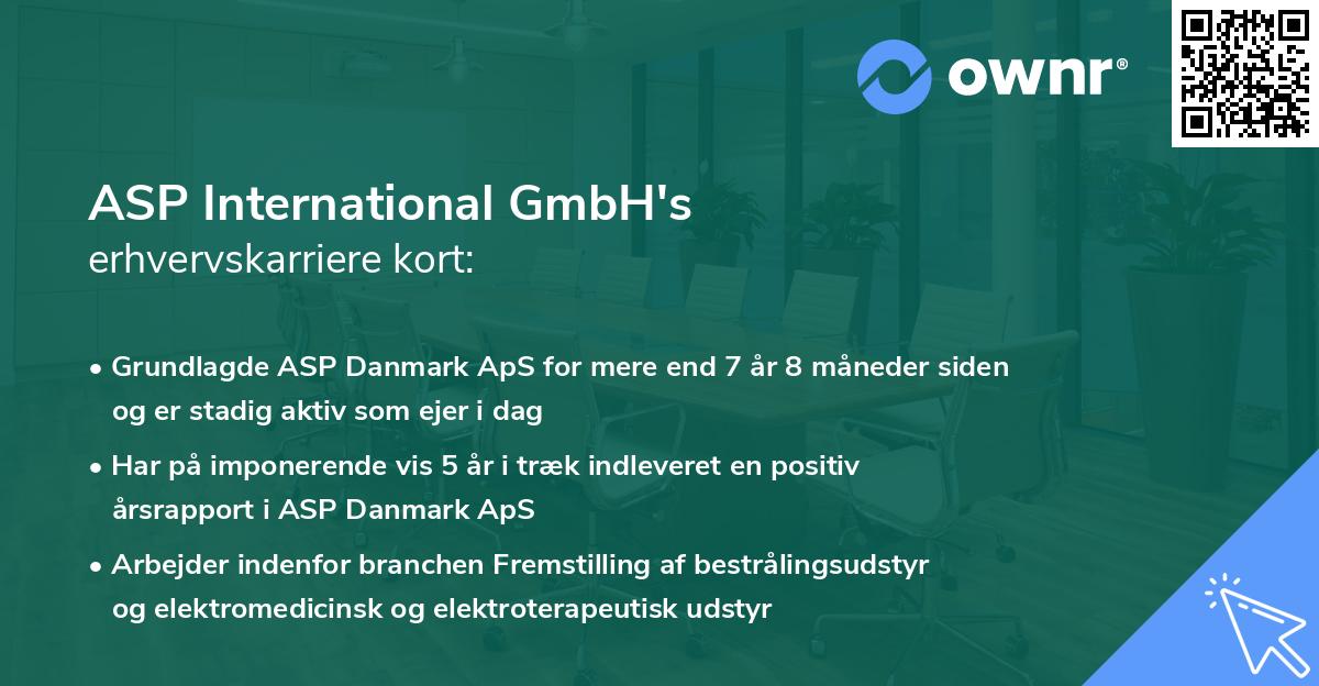 ASP International GmbH's erhvervskarriere kort