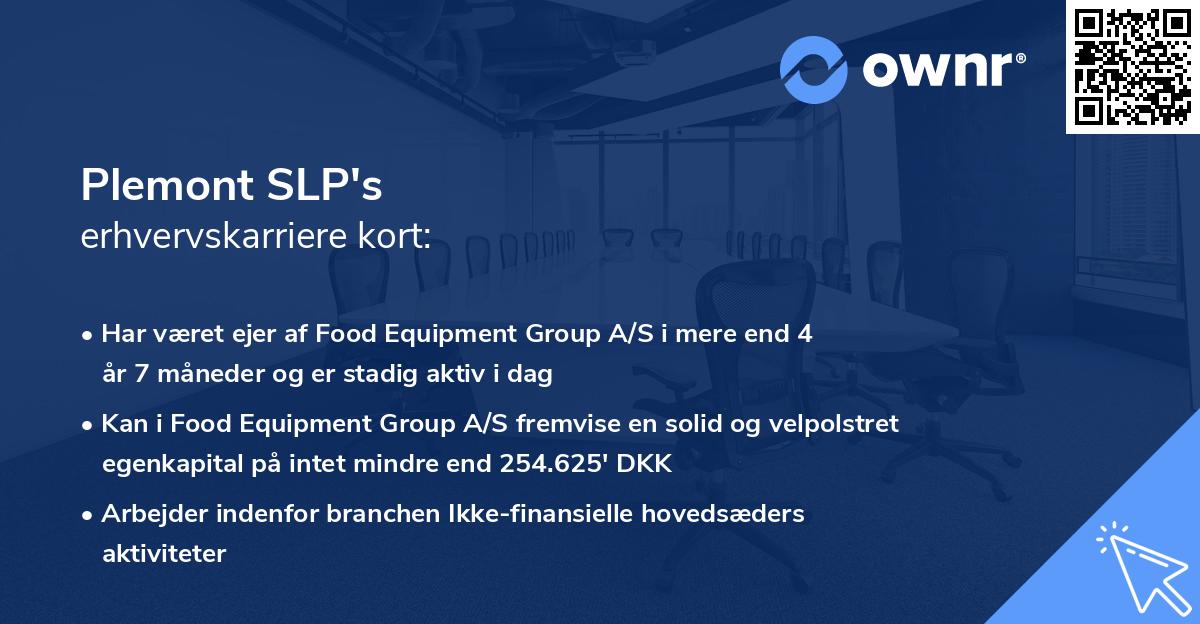 Plemont SLP's erhvervskarriere kort