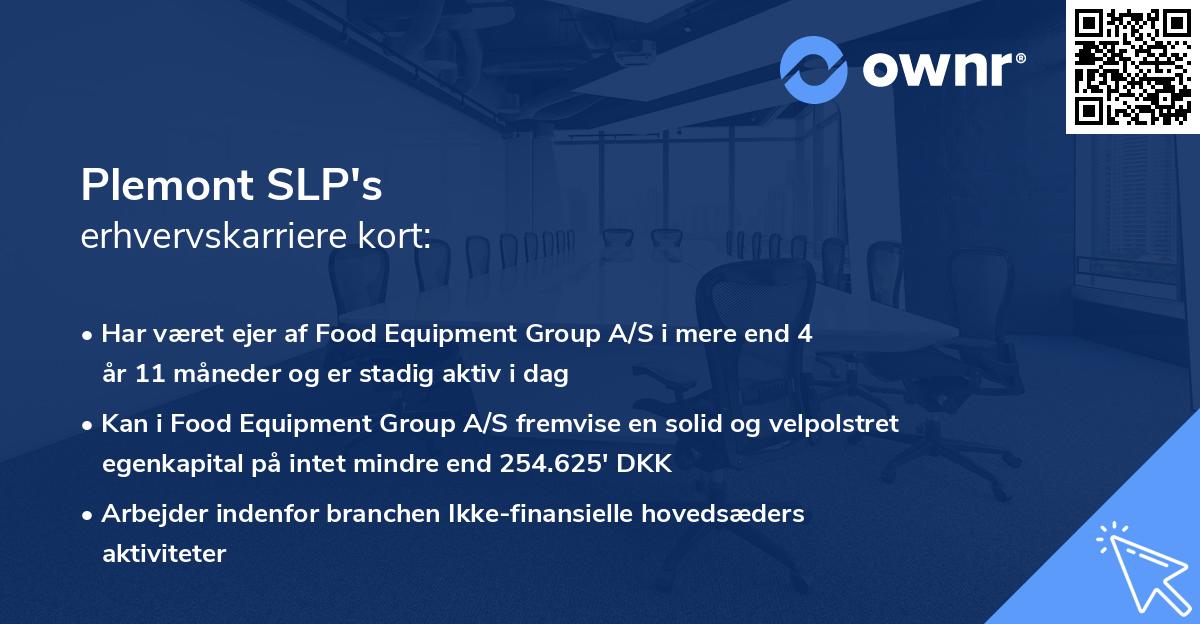 Plemont SLP's erhvervskarriere kort