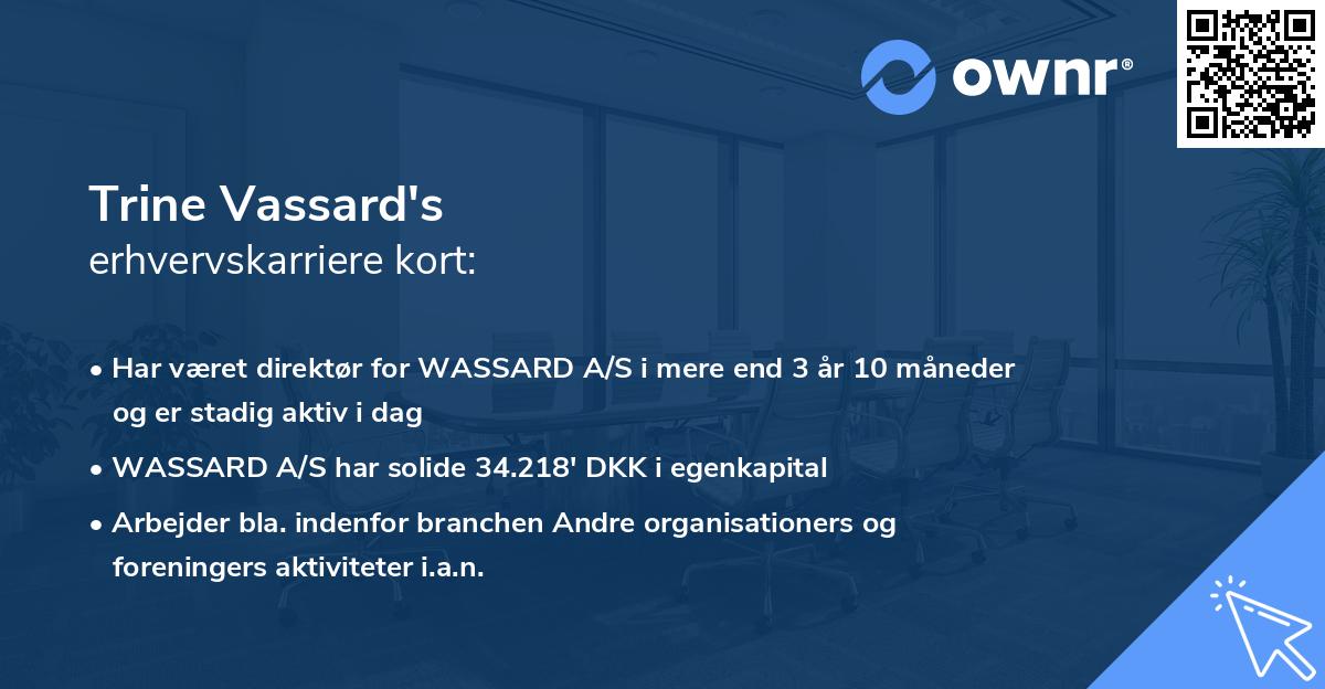 Trine Vassard's erhvervskarriere kort