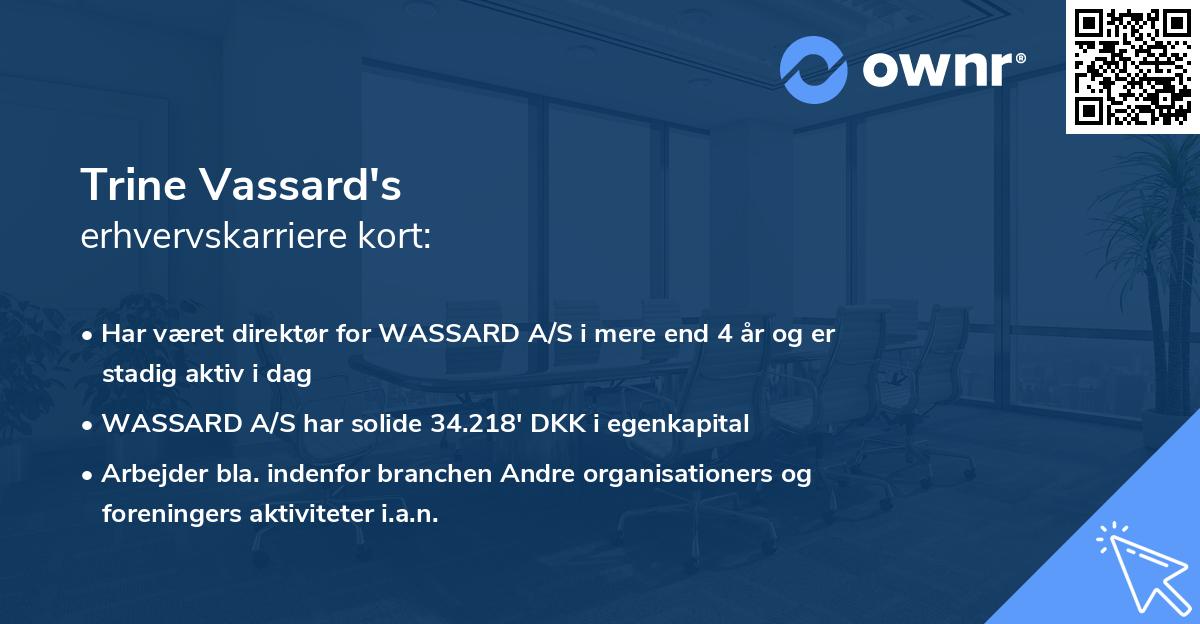 Trine Vassard's erhvervskarriere kort