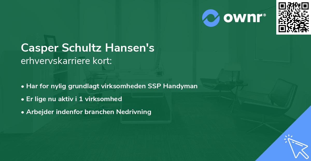 Casper Schultz Hansen's erhvervskarriere kort