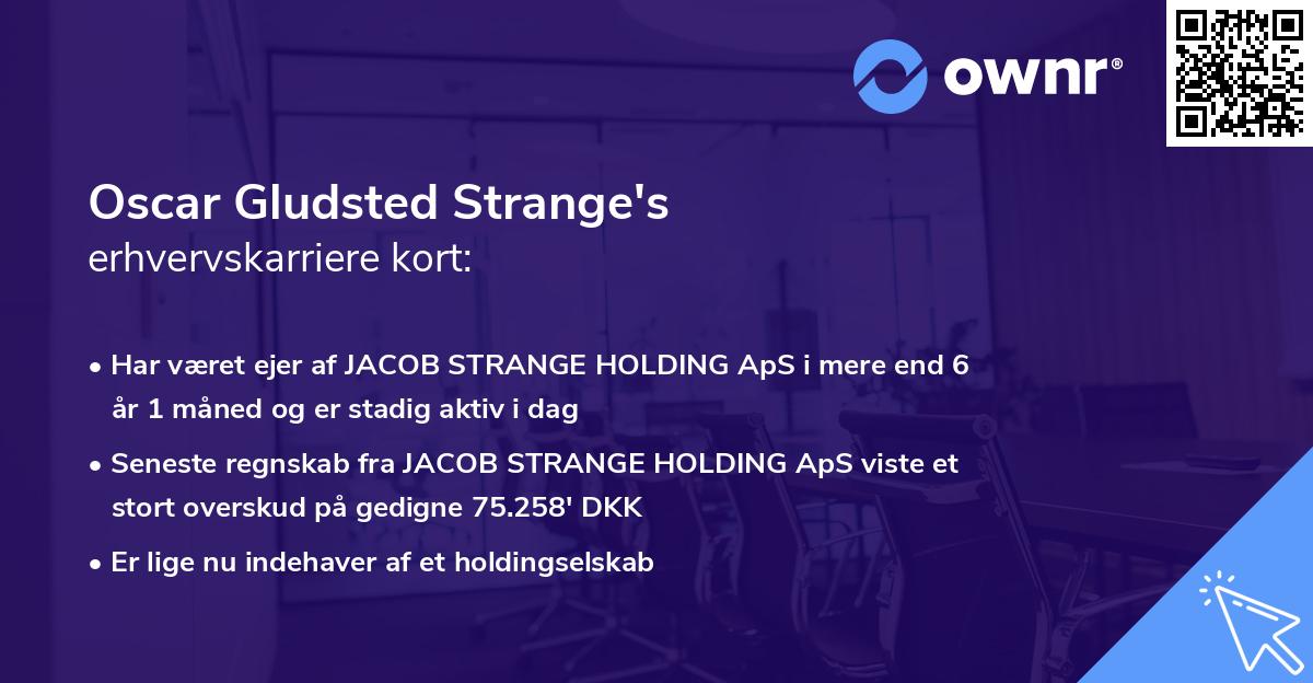 Oscar Gludsted Strange's erhvervskarriere kort