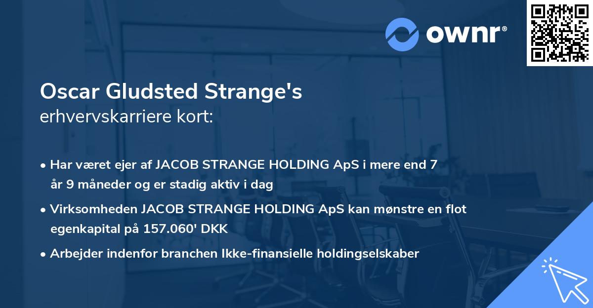 Oscar Gludsted Strange's erhvervskarriere kort