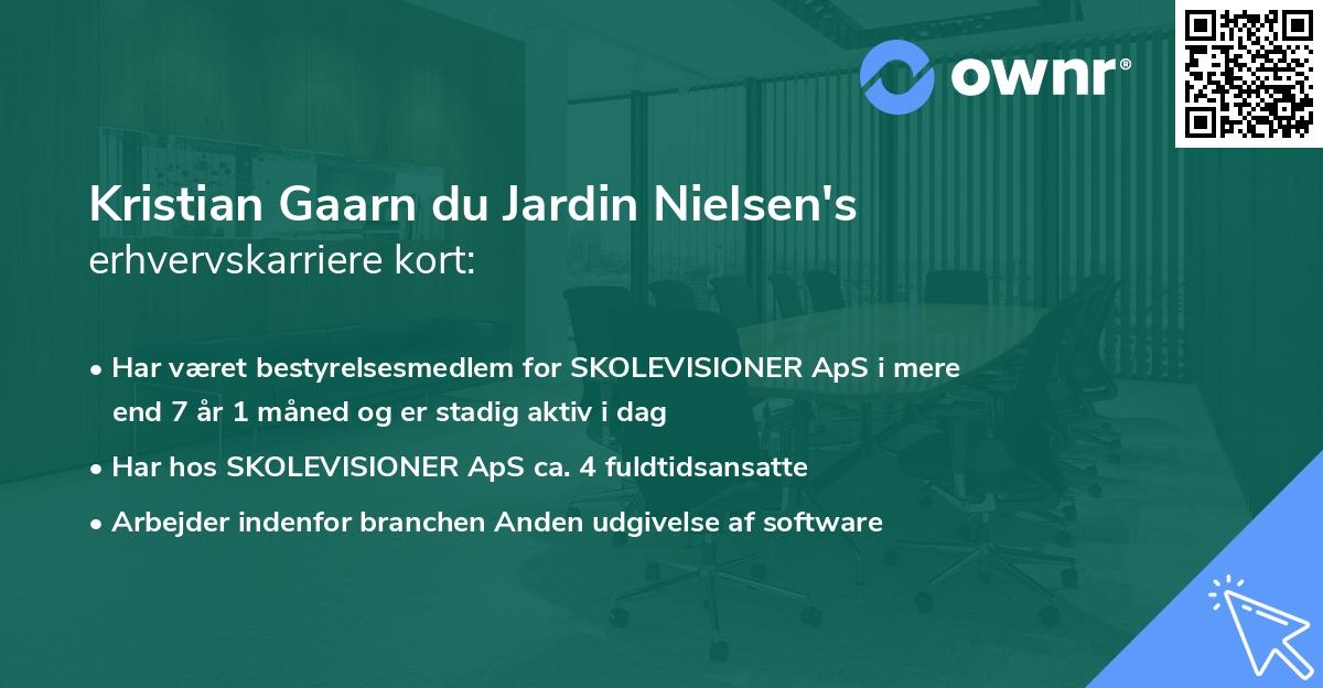 Kristian Gaarn du Jardin Nielsen's erhvervskarriere kort